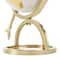 White & Gold Aluminum Tabletop Globe in Arrow Stand